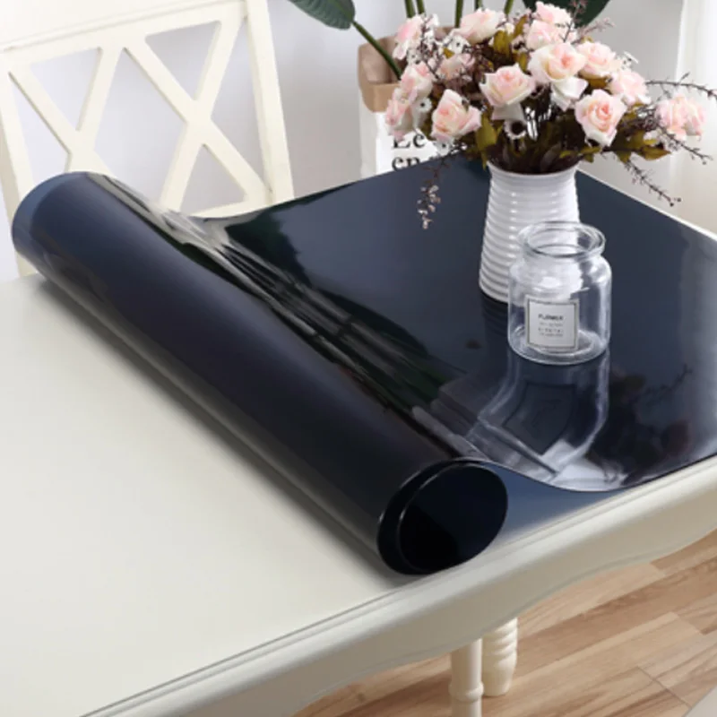 HAZY 1.6mm Tasteless PVC Tablecloth Waterproof Black Matte Table Cover Rectangule Table Cloths for