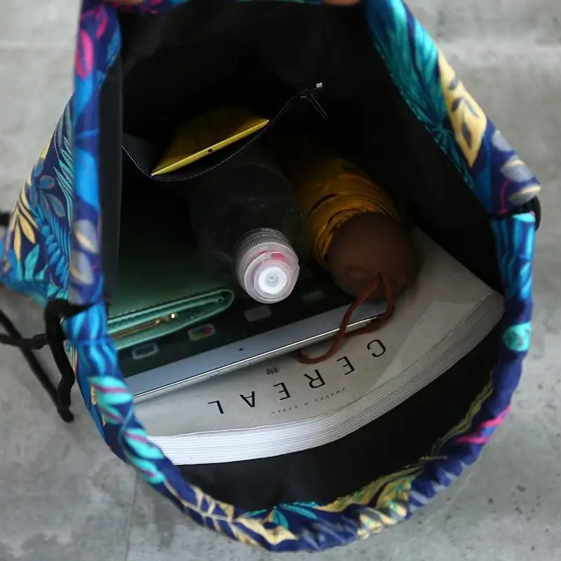 Fashion Style Student Shoulder Storage Bag Women Men Drawstring Travel Beach Backpack Leaf Bag Toys Shoes Clothes Organizer