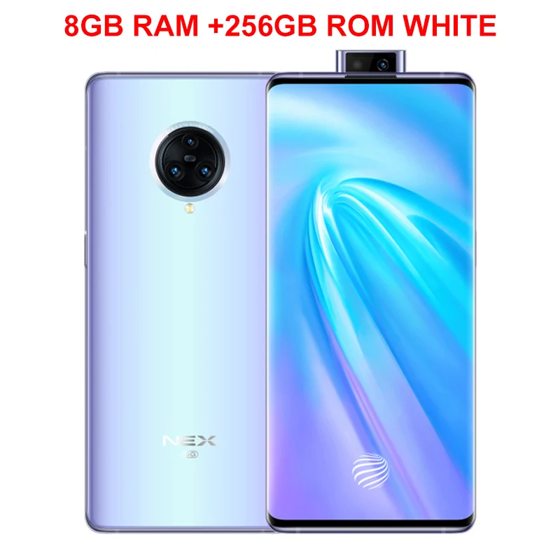 White 8GB 256GB Vivo Nex 3 5G мобильный телефон 6,89 дюймов экран 8 ГБ+ 256 ГБ Snapdragon 855 плюс Восьмиядерный Android 9,0 камера 64.0мп смартфон - Цвет: White 8GB 256GB
