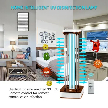 

36W UVC Germicidal Disinfection Lamp UV Sterilization Light Wireless Remote Control 110V 220V by killing bacteria Mites Mold