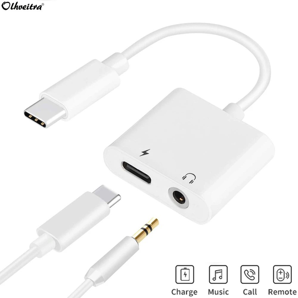 Olhveitra Тип C 3 5 мм аудио разъем для зарядки наушников huawei samsung Xiaomi Oneplus Android USB