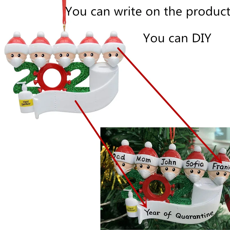 

2020 DIY Handwritten blessing statue Christmas Family Together Birthdays Party Deco Gift Personalized Hanging Ornament