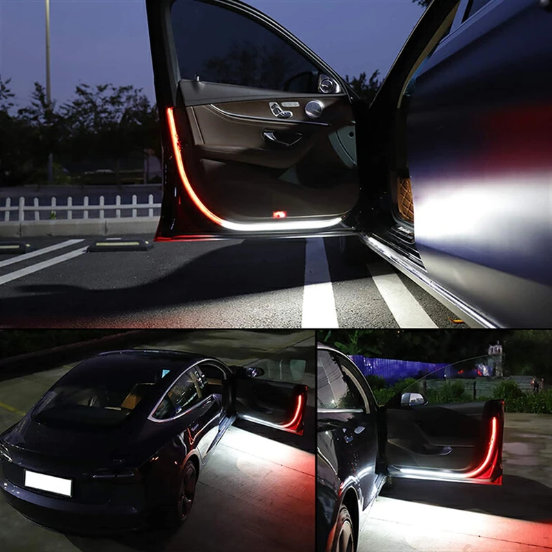 LED Car Door Welcome Light Safety Warning Streamer Lamp Strip 120cm Waterproof Auto Decorative Ambient Lights LED Car Door Welcome Light Safety Warning Streamer Lamp Strip 120cm Waterproof Auto Decorative Ambient Lights