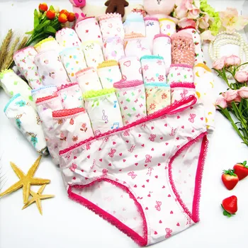 

6/pcs Teen briefs girls underwear cotton children's underwear girls floral briefs kids shorts 2-10 years