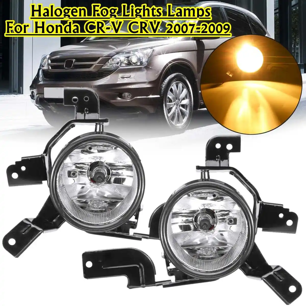 2 шт ПТФ в передний бампер для Honda Crv для Cr-v 2007 2008 2009 с лампочкой без провода передняя фара аксессуары галогенные