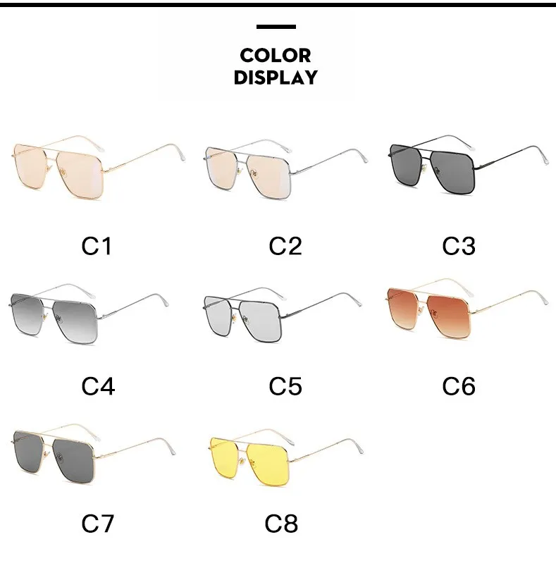 Vintage Oversized Sunglasses Men polygon Anti-Reflective Mirror Classic Square Metal Glasses Fashion New Women Sun Glasses Uv400 big frame sunglasses