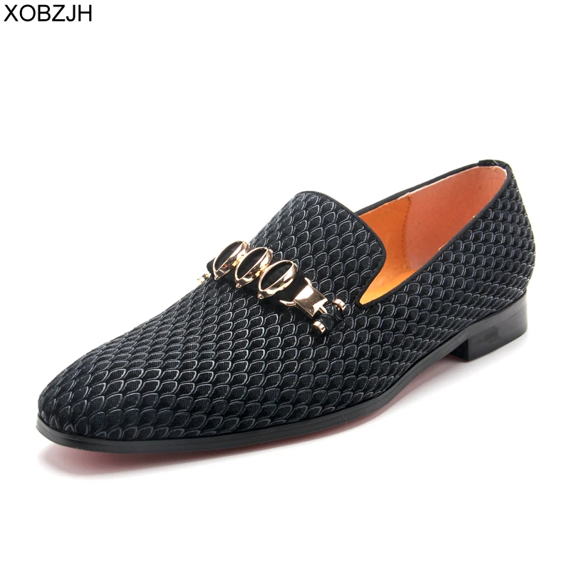 

2020 New Men Summer Dress Shoes Handmade Leisure Mature Style Wedding Party Shoes Men Black Leather Red Bottom Shoes Big Size