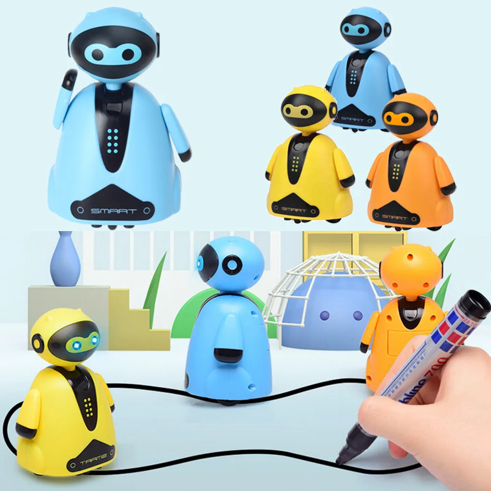 Robot de dibujo con Sensor de luz creativo para niños, juguete para regalo, 4 # Line, Pencart