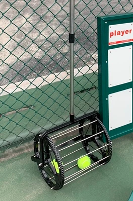 Высота регулируемая теннисная Мячи Retriever 55 емкость из нержавеющей стали Теннисный мяч подобрать Хоппер палочки ing MachineTennis
