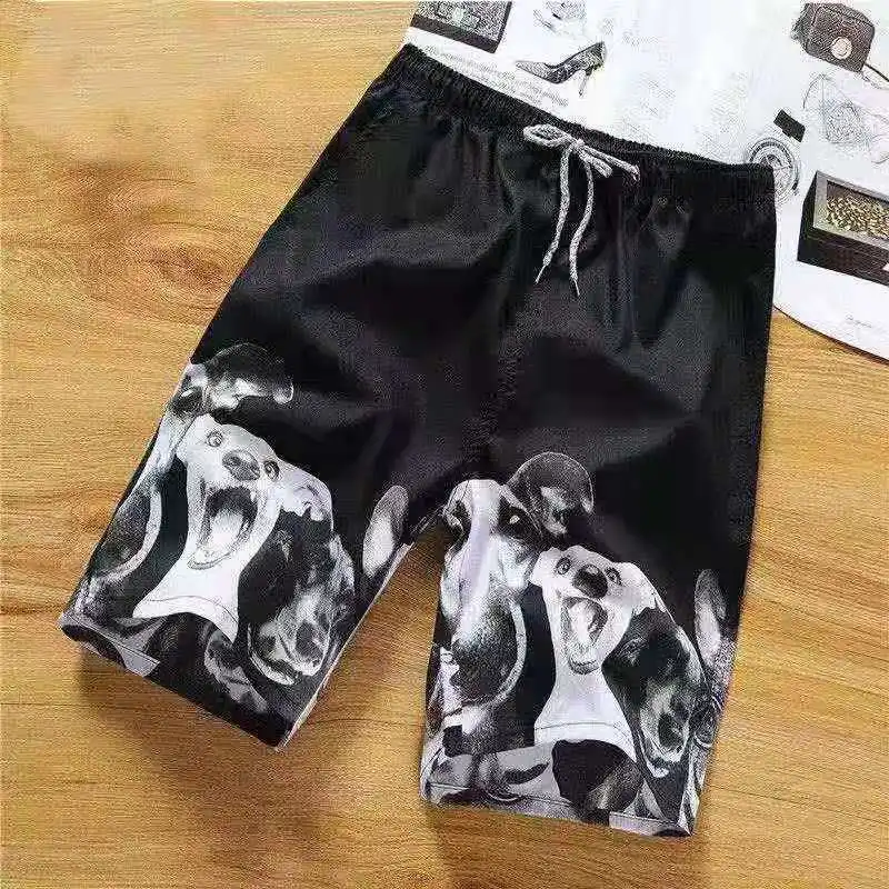 Dog Мужские пляжные шорты с принтом, быстросохнущие шорты для бега, одежда для плавания, купальный костюм, плавки для пляжа, спортивные шорты, пляжные шорты размера плюс - Цвет: Dog