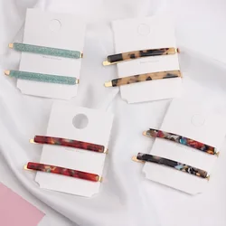 2pcs/Set Fashion Women Metal Acetate Hair Pin Clip Leopard Hair Clip Geometric Hairpins Hairgrips Hair Accessories