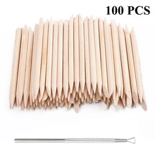 100 шт./компл. 50 шт./компл. оранжевый Для женщин леди с двойным концом нейл-арта деревянные палочки для кутикулы толкатель Remover Педикюр набор инструментов для маникюра
