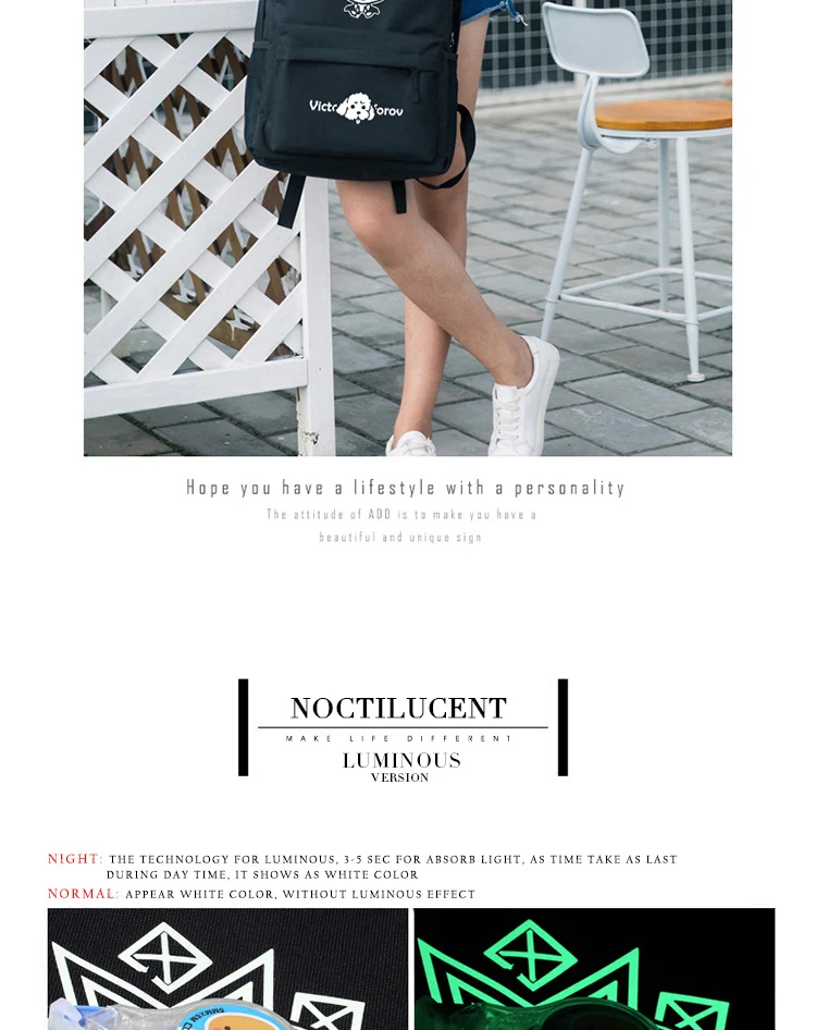 YURI on ICE Backpack Yuri Katsuki Victor Nikiforov Manga Design School Bag (3)