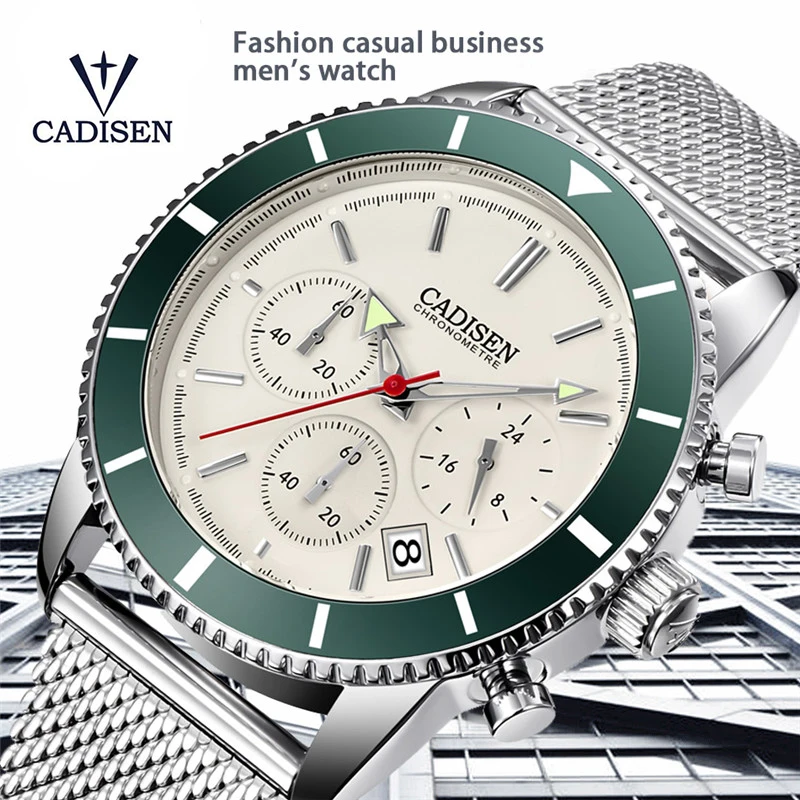 

CADISEN Mens Watches Top Brand Luxury Waterproof Watch Men Sports Stainless Steel Date Military Quartz Clock relogio masculino