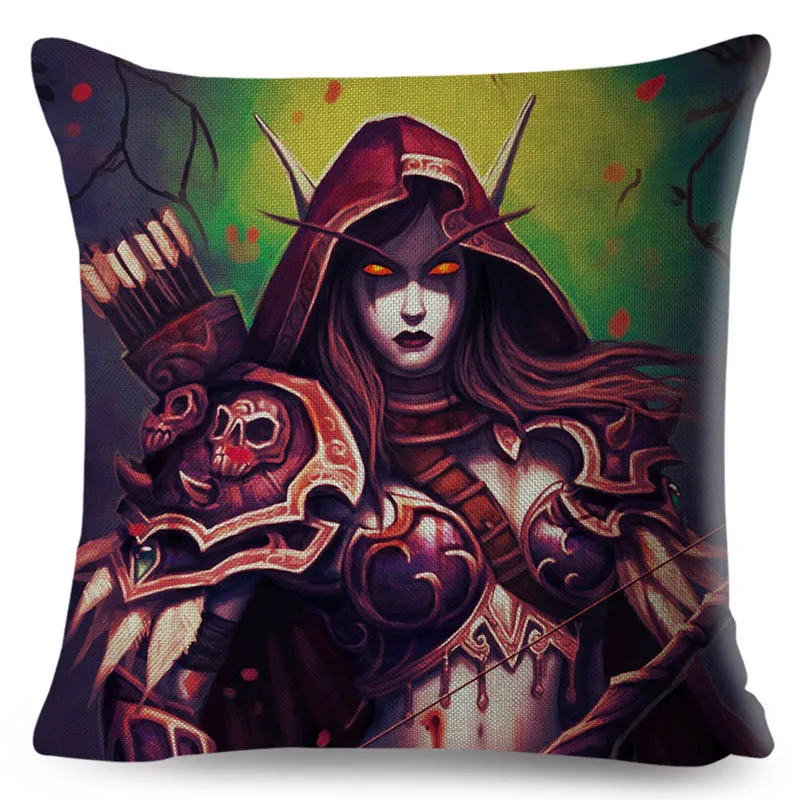 Горячие игры WOW украшение чехлов на подушки с мультипликационным принтом «Герой» Boss подушки с принтами для дивана Наволочка на подушку льняная наволочка 45x45 см - Цвет: 17