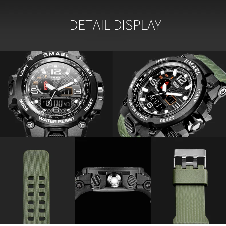 SMAEL Brand Fashion Men Sports Watches Men Analog Quartz Clock Military Watch Male Watch Men's 1545 relogios masculino