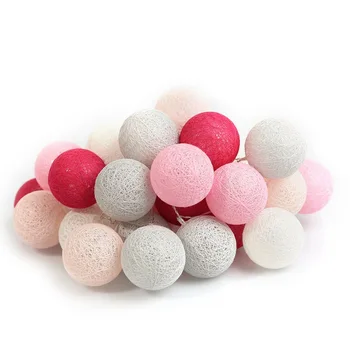 

Led Cotton Ball Lamp String Ins Girl's Heart Room Decoration Christmas Balls Home Decoration Bedroom Lamps In The Room Battery