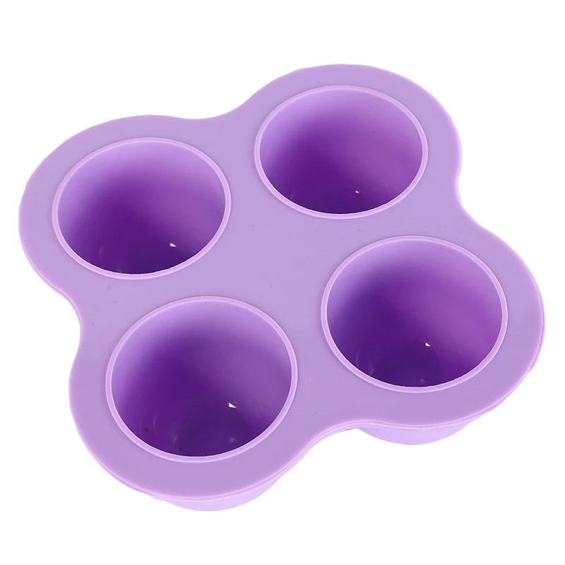 Силиконовая коробка для пищевых продуктов 4 отверстия лоток для льда коробка для хранения продуктов четыре сетки выдвижной ящик для хранения с крышкой кухонные инструменты для торта - Цвет: purple