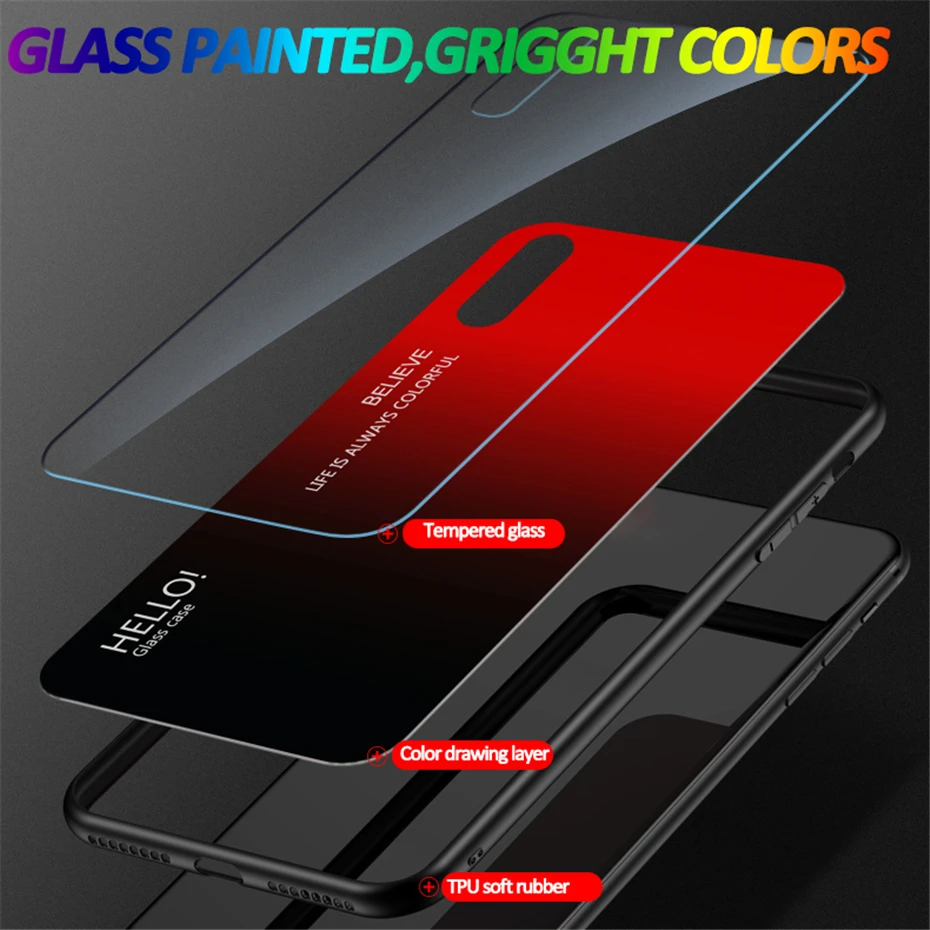

Tempered Glass Cover Case for Samsung Galaxy S10 S9 S8 S7 Plus Edge M10 M20 Note 10 Pro 10 9 8 Cases Protective Case Back Cover