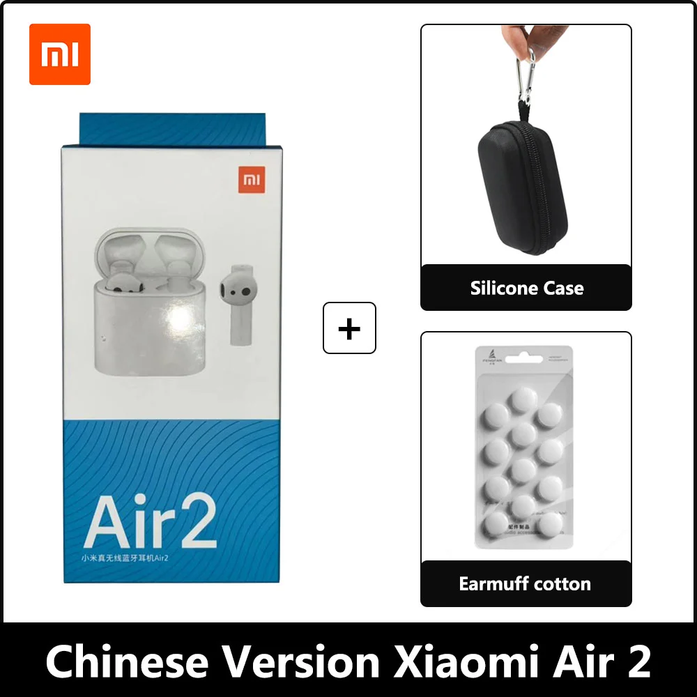 white cotton sleeve Oringinal Xiao mi Airdots Pro 2 беспроводные наушники TWS mi True Earbuds 2 LHDC Tap стерео управление Dual mi C ENC с mi c Handsfree - Цвет: white cotton sleeve