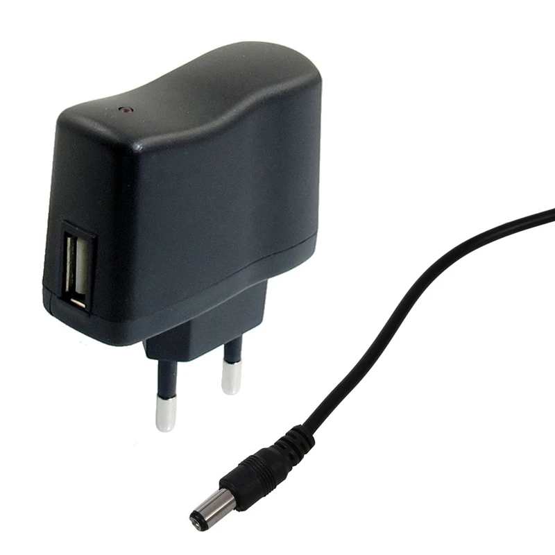 ABKT-AC 110 V-240 V К DC 5V 0.5A 500ma USB к ЕС вилка адаптер питания зарядное устройство и USB кабель 5,5mm/2,1mm 5V DC баррель Джек силовая кабина