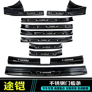 

For Volkswagen T-Cross 2019 stainless steel Rear Bumper Car door cover inside and outside door sill plate Car Styling