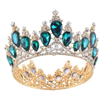 

Vintage Crystal Crown for Women Wedding Bridal Tiara Flower Crown 13.5*7.5cm