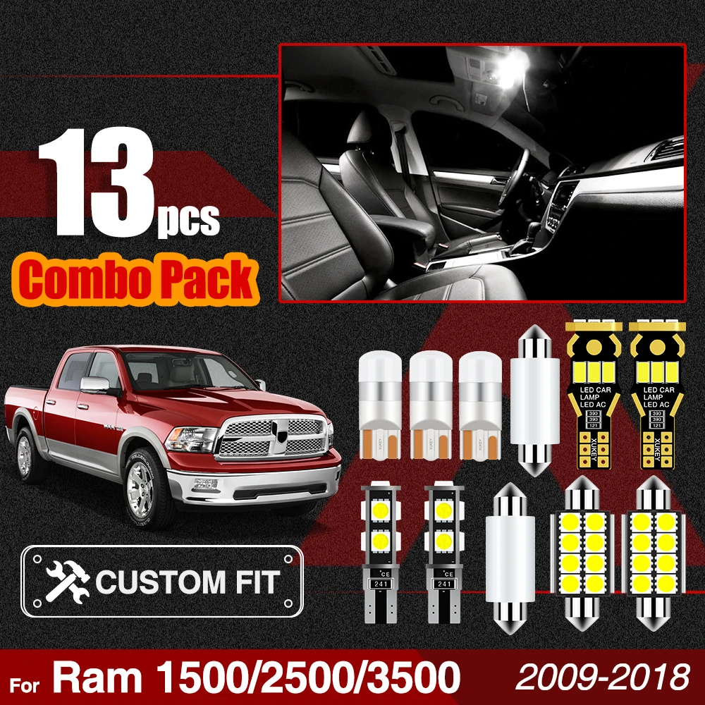 Xukey 13 шт. посылка светодиодов для внутреннего освещения Dodge Ram 1500 2500 3500 2009 2018 купол