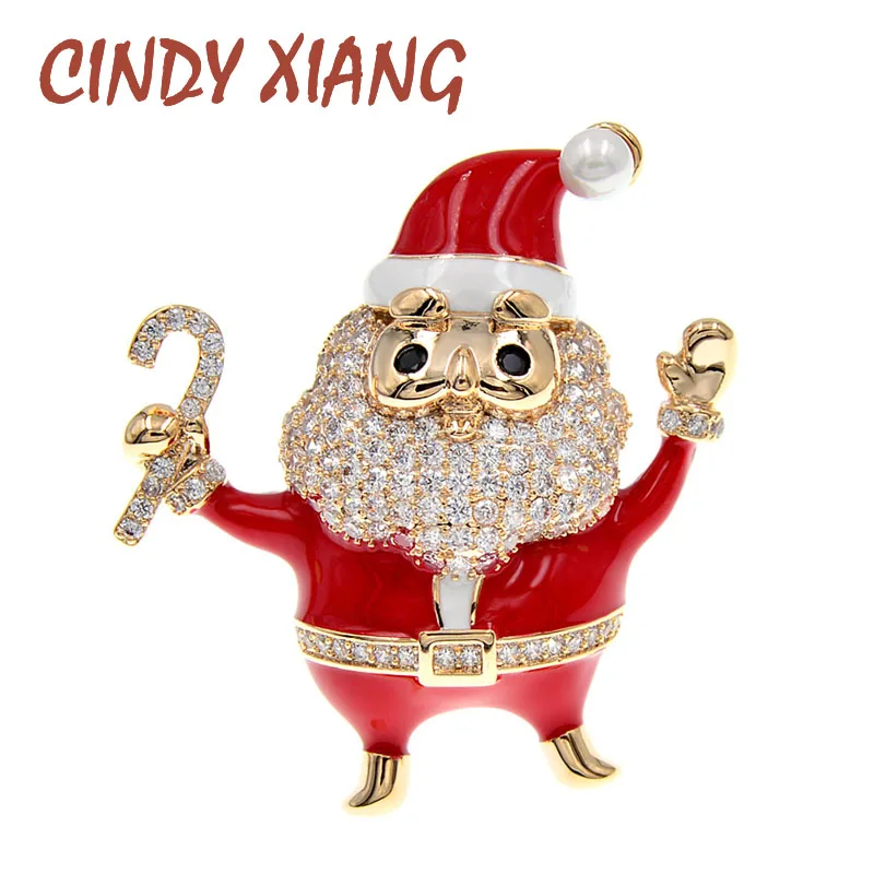 Женская Брошь в виде Санта Клауса CINDY XIANG брошь с эмалью Красного цвета на