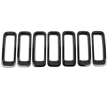 

uxcell Gloss Black Jeep Grille Inserts Sticky Cover Trim Kit for 2011-2016 Jeep Patriot
