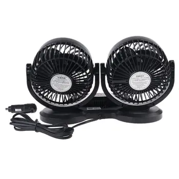 

12V 24V Truck Car Fan 12 Speeds 360 Rotatable with Temperature Humidity Display