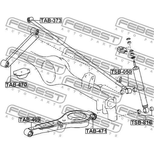 /Lever block Re TOYOTA FORTUNER LAN50 2006 FEBEST TAB-471