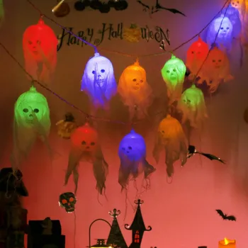 

Novelty Halloween LED Light String Colorful Ghost Skull String Light Battery Operated Party Light Home Halloween Decoration #