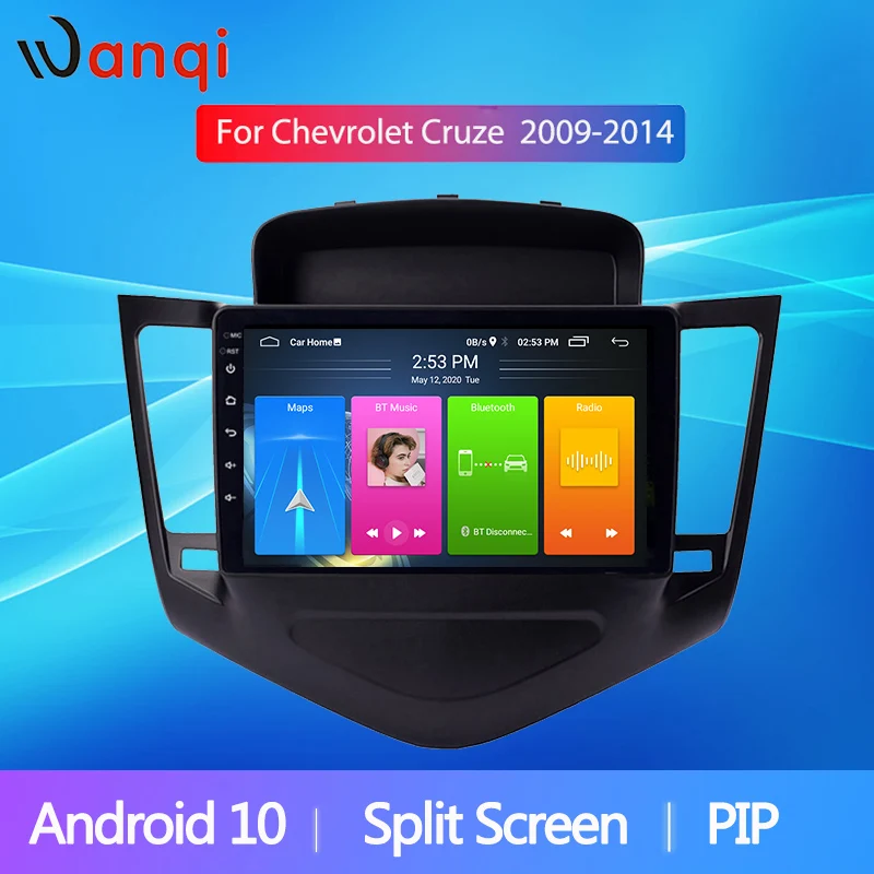 Wanqi 9 &quotAndroid10 сплит-экран Автомобильный мультимедийный плеер для Chevrolet Cruze 2009-2014 GPS