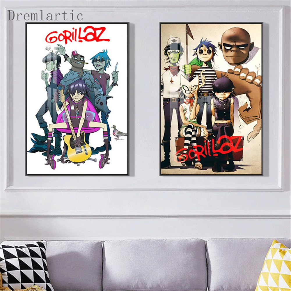 Плакаты Gorillaz на холсте шелковая ткань настенная художественная картина домашний