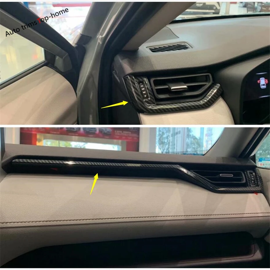 Yimaautotrim приборная панель центральный инструмент управления декоративная крышка отделка Подходит для TOYOTA RAV4 RAV 4 углеродное волокно ABS