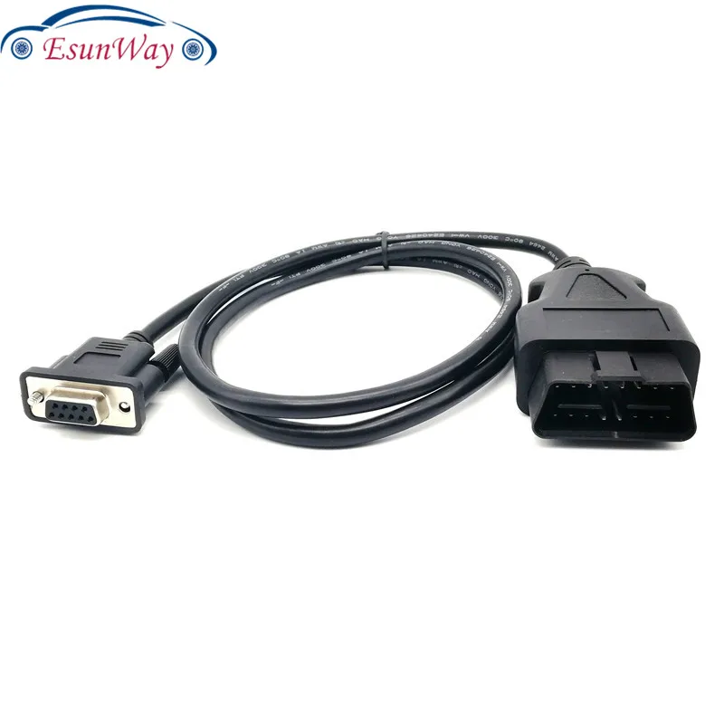 OBD 2 кабель 16 Pin к DB9 Женский последовательный порт RS232 разъем адаптера Автомобильный Кабель 1,13 м 16 Pin к DB9 последовательный RS232 OBD2 кабель