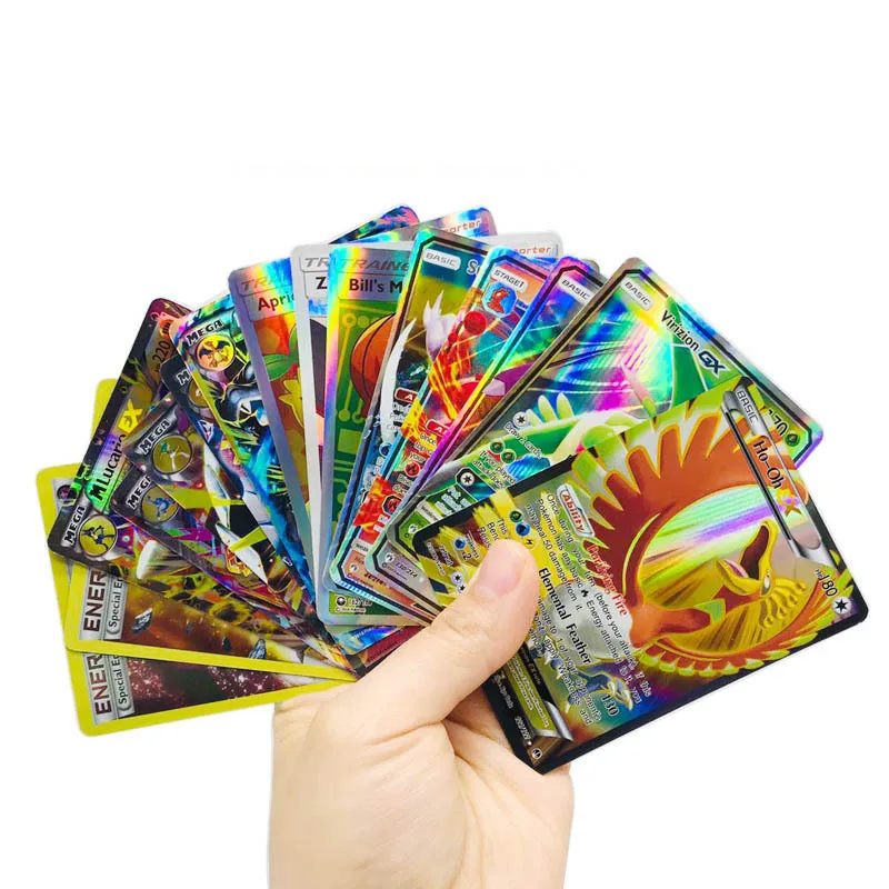 TAKARA TOMY Pokemon 100 шт. GX EX MEGA чехол флэш-карта 3D версия Меч Щит Коллекционная карта подарок детская игрушка