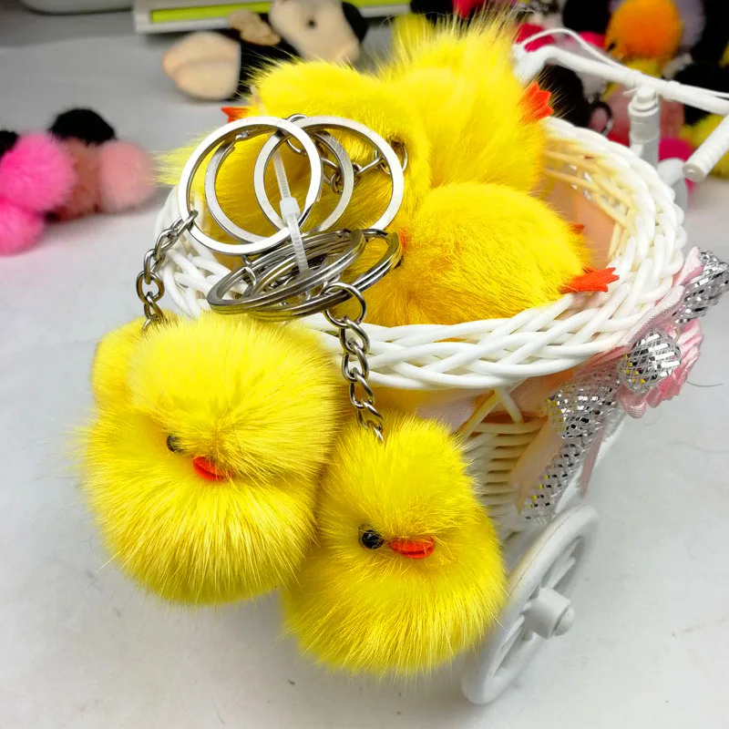 Dayoff-Lovely-Animal-Duck-Keychain-Keyring-For-Women-Girl-Jewelry-Cute-Hairball-Yellow-Chick-Key-Holder (3)