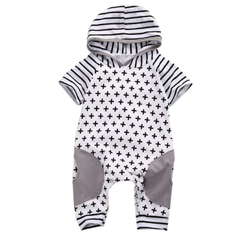 

2019 Fashion Baby Boy Girl Clothes Romper Newborn Toddler hooded Short sleeves jumpsuit Infant Clothing set Outfits