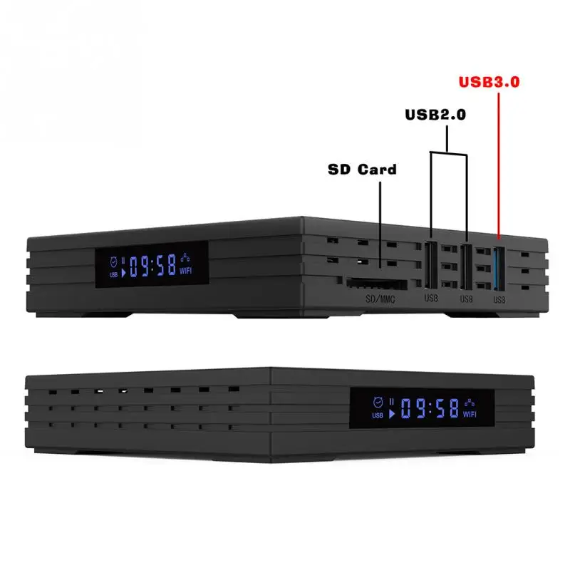 Android 8,1 tv Box H96 MAX Plus 64GB RK3328 четырехъядерный 2,4G/5G USB 3,0 Смарт медиаплеер 4k H.265 DLNA приставка
