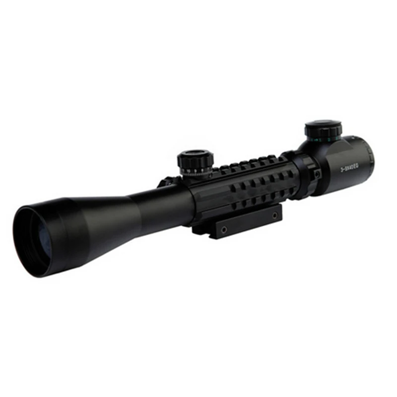 Профессиональный 3-9x40 Mil Dot Red Green Lighting Riflescope пистолет прицел и съемный зеленый лазерный прицел для страйкбола охоты
