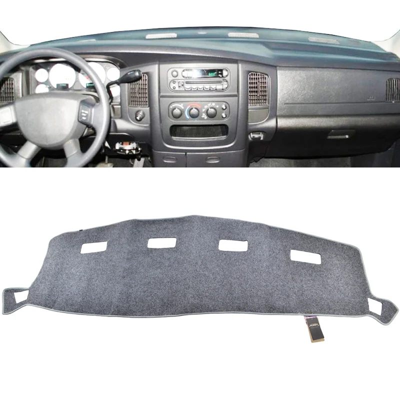 Gray Ram-LHD 02-05 Приборной панели автомобиля крышка для Dodge Ram 1500 2500 3500 1994- тире коврики защитный лист ковер для укладки волос 2002 2003 - Название цвета: Gray Ram-LHD 02-05