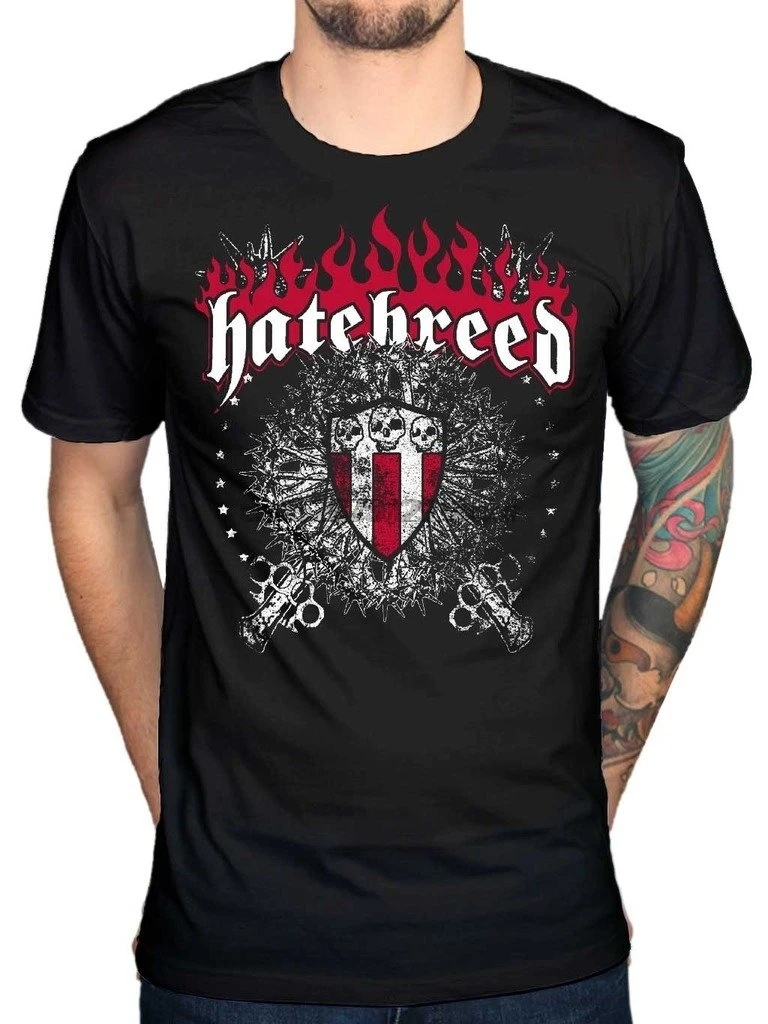Мужчины Hatebreed Футболка Skull And Maces Metalcore группа Rock (2) | Мужская одежда
