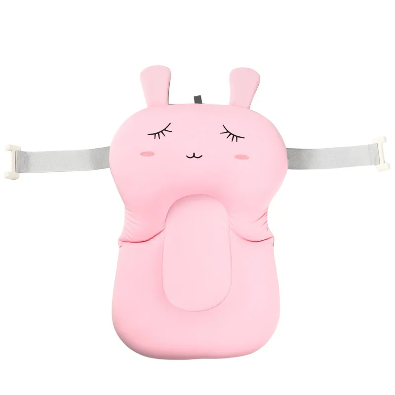 Baby Bath Seat Support Mat Foldable Baby Bath Tub Pad& Chair Newborn Bathtub Pillow Infant Anti-Slip Soft Comfort Body Cushion