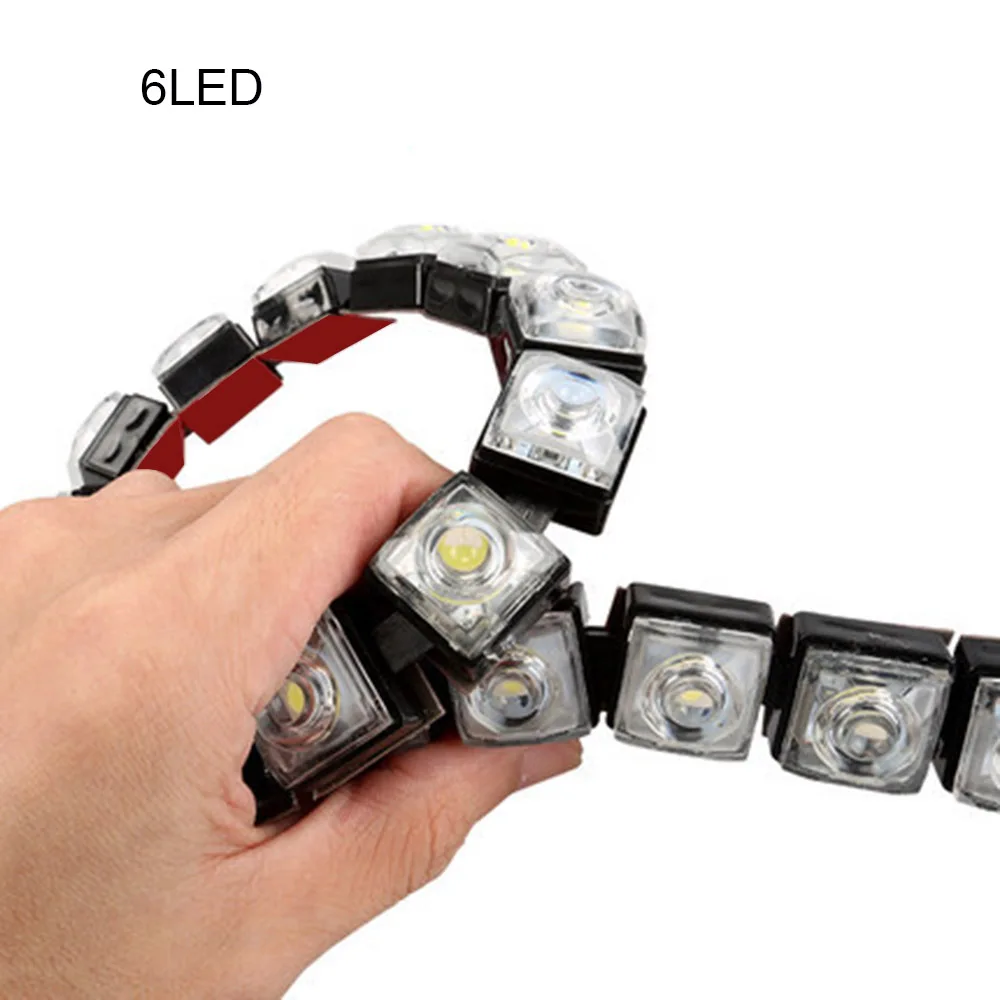 

1pcs 12V Car DRL Driving Fog Light 6-14 LED COB Car Daytime Running Light Flexible Car Brake Lamp 8000K-8500K Car Light Hot Sale