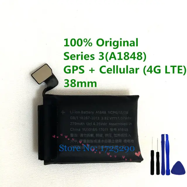 Original A1848 A1850 Battery For Apple watch Series 3 GPS Cellular 4G LTE  38mm 279mAh A1860 A1889 A1890 42mm 352mAh A1861 A1891|Mobile Phone  Batteries| - AliExpress