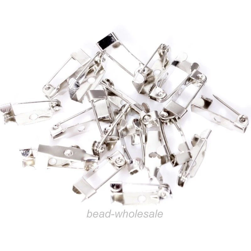 40 шт. гладкая серебряная металлическая плоская основа для броши 20 мм 25 30 с