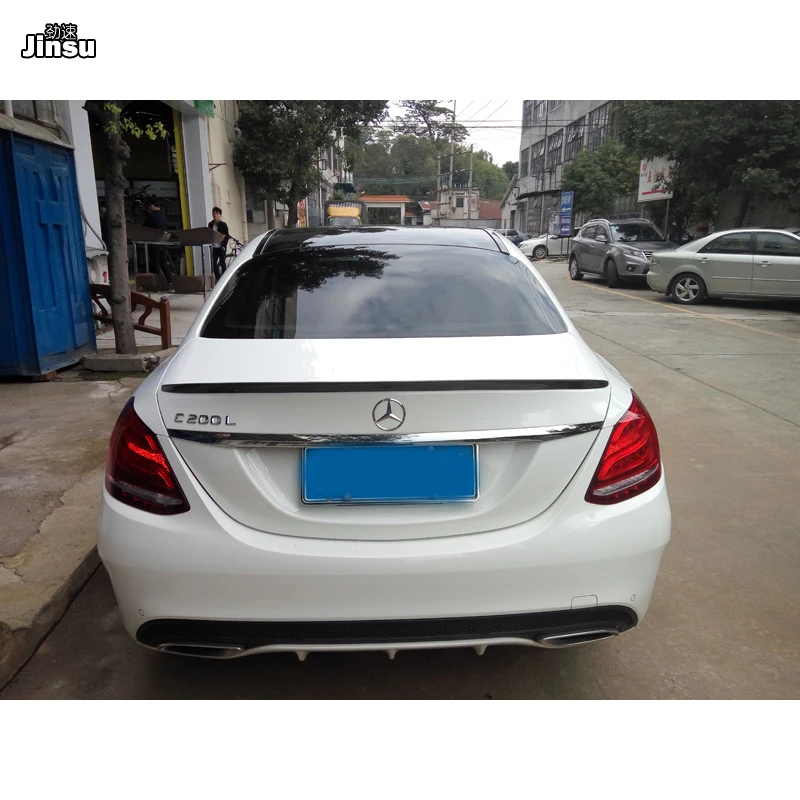 AMG стиль углеродного волокна задний спойлер багажника для benz c class c200 c220 c250- W205 C63 AMG CF Стайлинг спойлер крыло