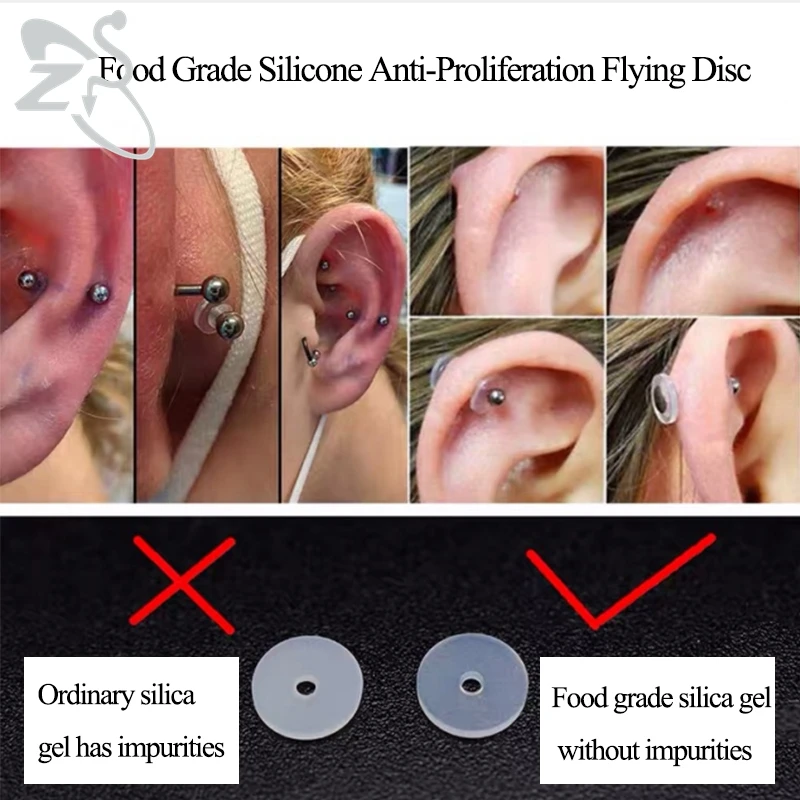 Silicone Piercing Healing Discs Flexible Anti Hyperplasia For The Back Of The Earrings Soft Anti Invagination ZS 6-200PCS/Lot piercing jewelry,body piercing jewelry,body jewelry